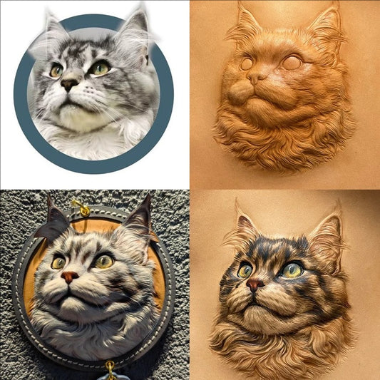 Custom Pet Leather Carving Ornaments